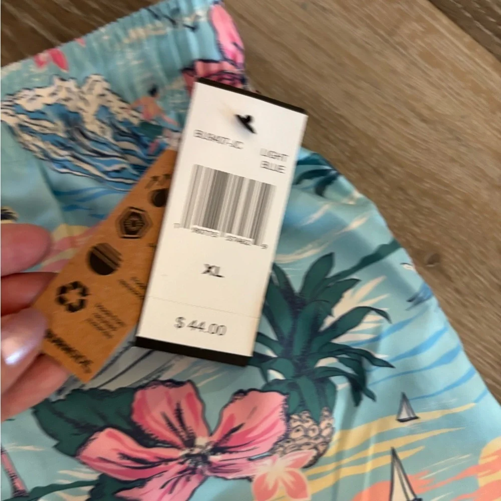 Men's Burnside Tropical Print Swim Trunks Sz XL